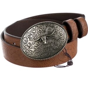 Spell Western Bull Skull Belt Buckle